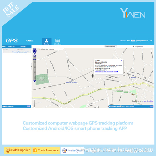 Yiwen Server API for Developing Android and iOS System Smart Phone GPS Tracking APP